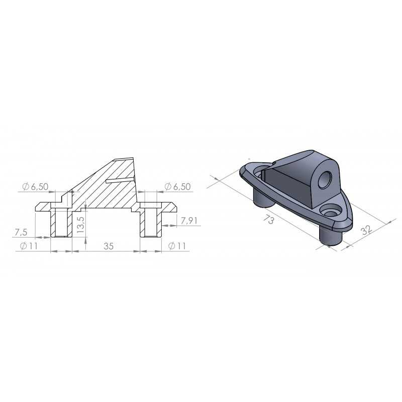 PUIG RIGHT SIDE FAIRING ADAPTER 9571