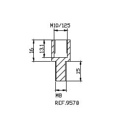 PUIG REARVIEW MIRROR ADAPTOR HI-TECH M10 - M8 9578