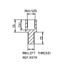 PUIG REARVIEW MIRROR ADAPTOR HI-TECH M10 - M8 ROSCA IZDA. 9579