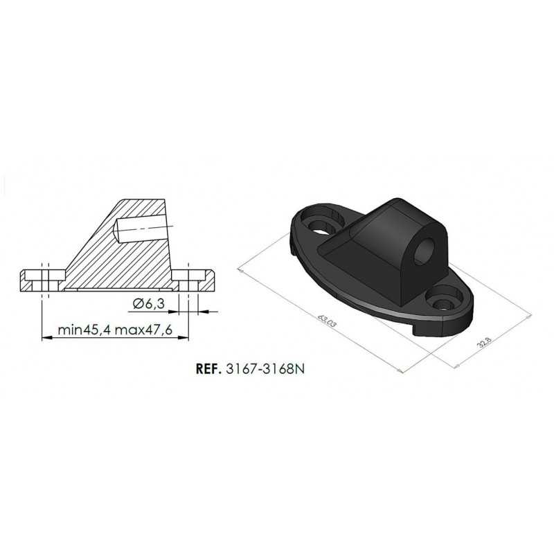 PUIG Adaptador de retrovisor lador derecho HI-TECH I II III F1.GT 3167