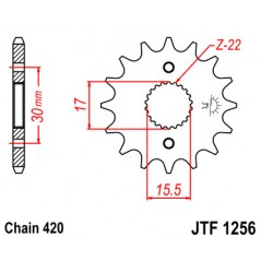 JT SPROCKETS Piñon acero 1256 13t F125613