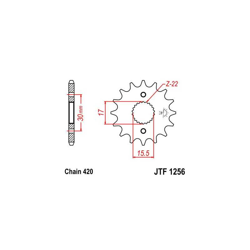 JT SPROCKETS Piñon acero 1256 13t F125613