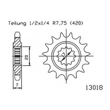 ESJOT Piñon acero 50-13017 14 dientes 48705