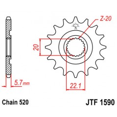 Steel sproket  1590 12t