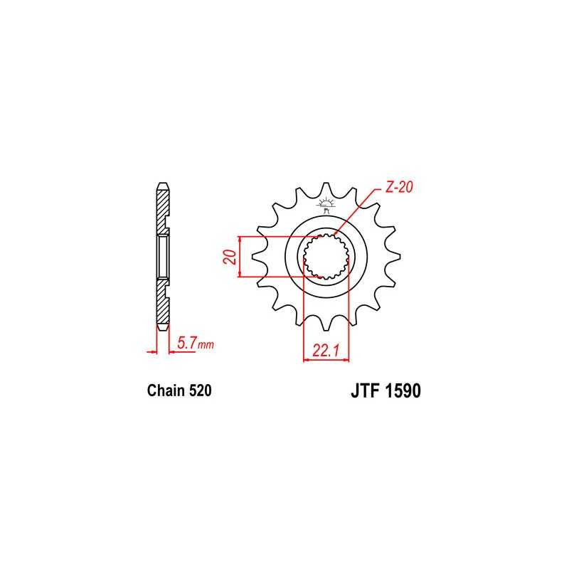 Steel sproket  1590 12t