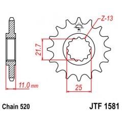 JT SPROCKETS Piñon acero F1581 d14t F158114
