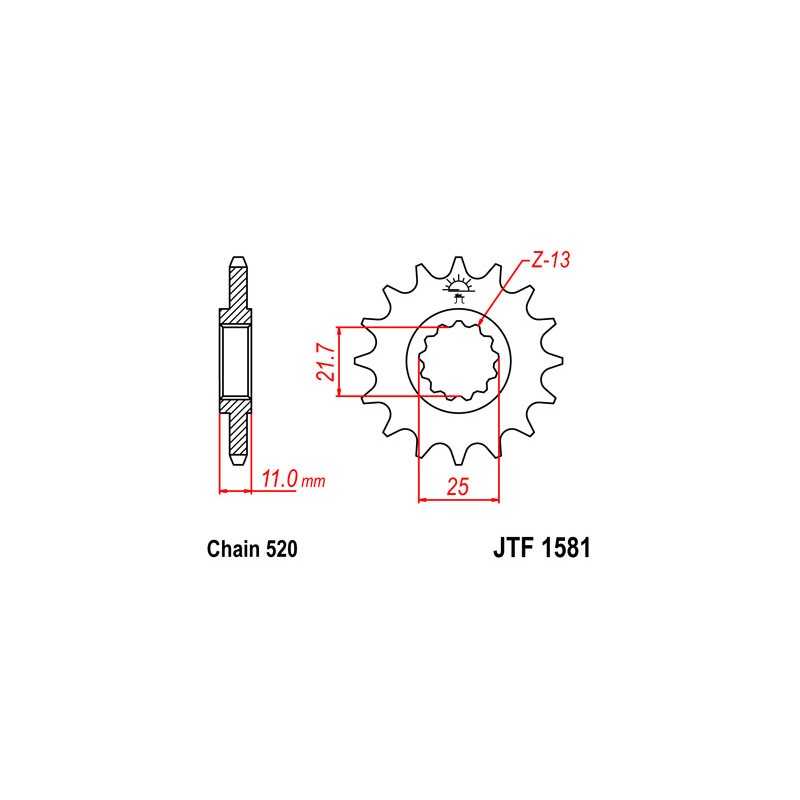 JT SPROCKETS Piñon acero F1581 d14t F158114