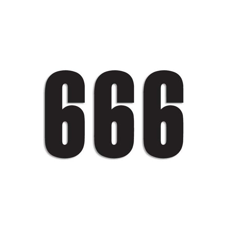 BLACKBIRD RACING Numeros adhesivos carrera dorsal - Pack de 3 Pcs PVC 5047 38999VAR