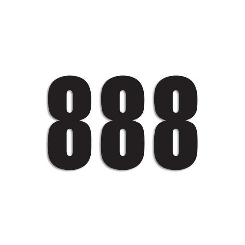 BLACKBIRD RACING Adhesive numbers dorsal race - Pack de 3 Pcs PVC 5047 - Pack de 3 Pcs PVC 5047 38999VAR