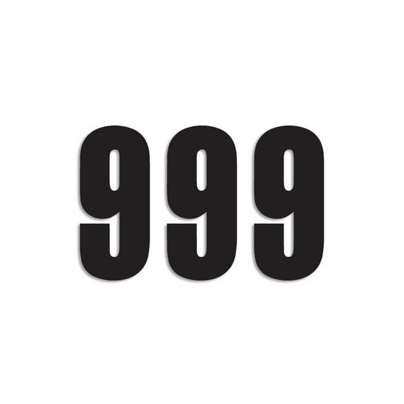 BLACKBIRD RACING Adhesive numbers dorsal race - Pack de 3 Pcs PVC 5047 - Pack de 3 Pcs PVC 5047 38999VAR