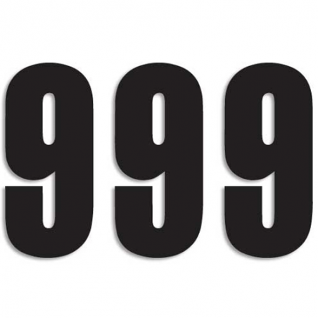 BLACKBIRD RACING Adhesive numbers dorsal race - Pack de 3 Pcs PVC 5047 - Pack de 3 Pcs PVC 5047 38999VAR