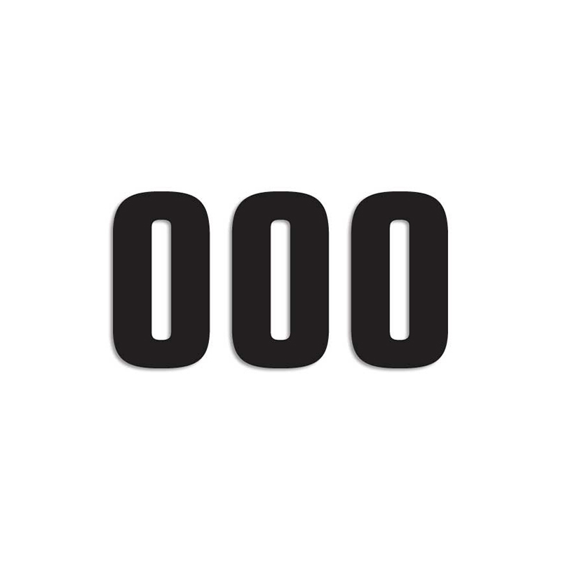 BLACKBIRD RACING Adhesive numbers dorsal race - Pack de 3 Pcs PVC 5048 - Pack de 3 Pcs PVC 5048 39018VAR