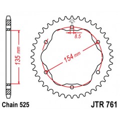 JT SPROCKETS Corona 761 steel 39 dientes R76139