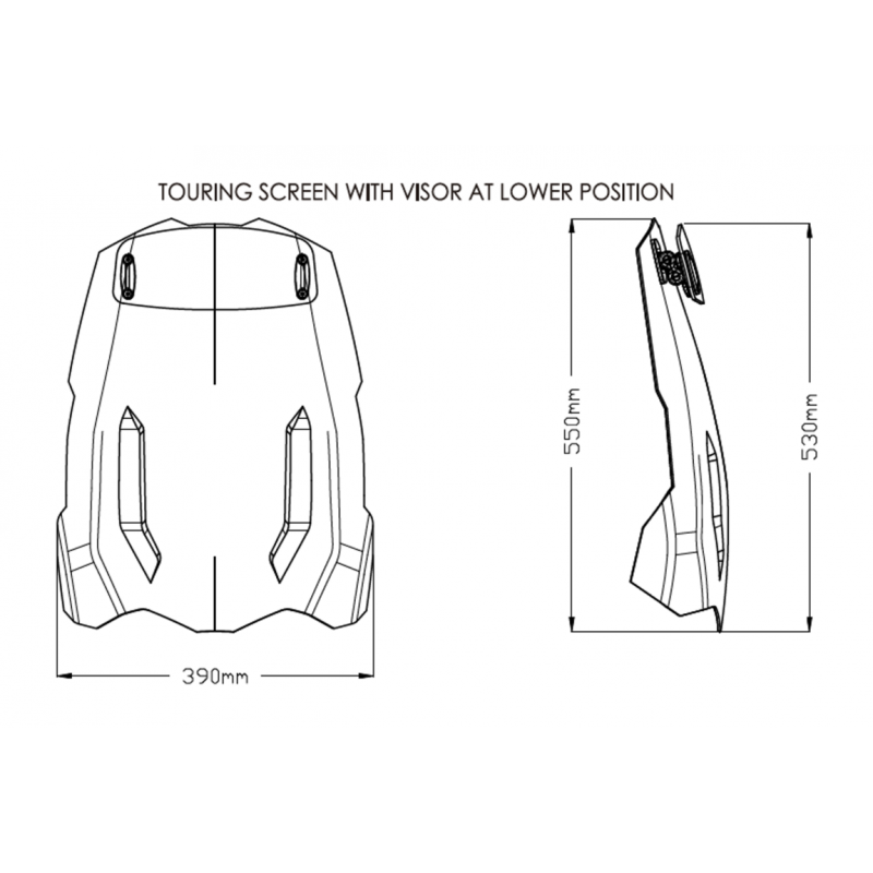 Windshield screen with visor  TOURING