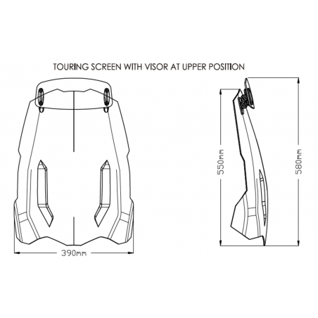 Windshield screen with visor TOURING