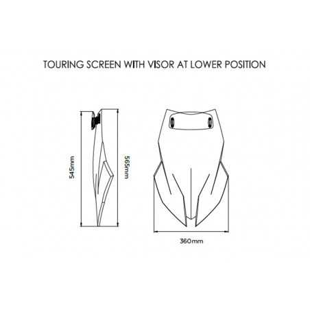 Windshield screen with visor TOURING