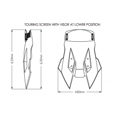 Windshield screen with visor  TOURING