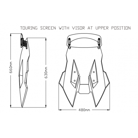 Windshield screen with visor TOURING