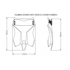 Windshield screen with visor  TOURING