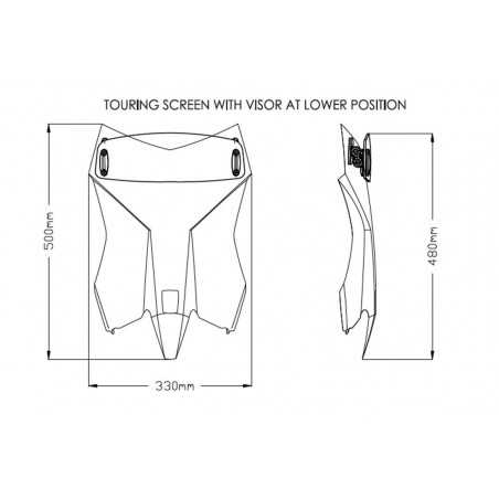 Windshield screen with visor TOURING