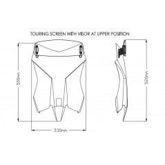 Windshield screen with visor  TOURING