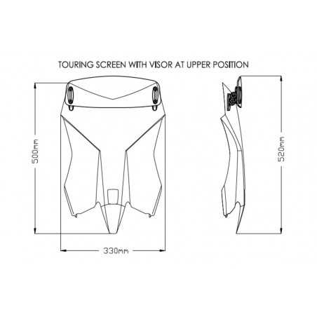 Windshield screen with visor TOURING