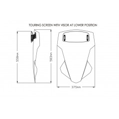 Windshield screen with visor  TOURING