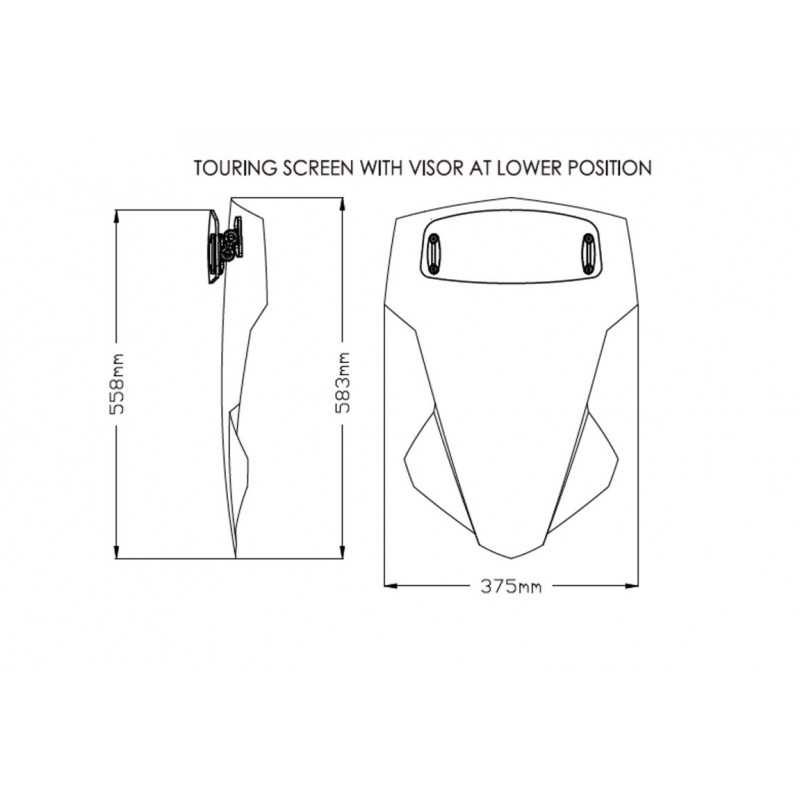 Windshield screen with visor  TOURING
