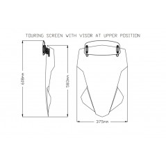 Windshield screen with visor  TOURING