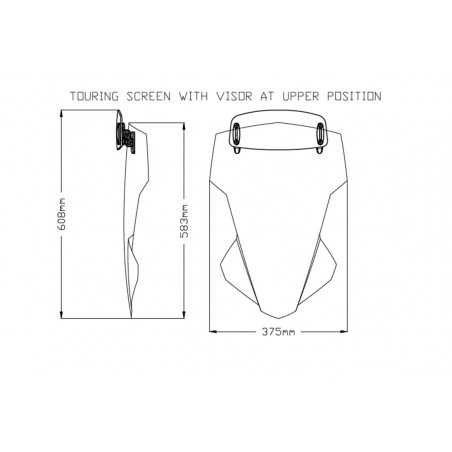 Windshield screen with visor TOURING