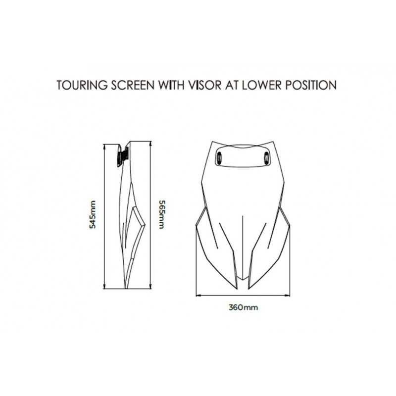 Windshield screen with visor  TOURING