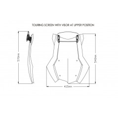 Windshield screen with visor  TOURING