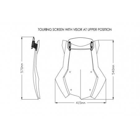 Windshield screen with visor TOURING