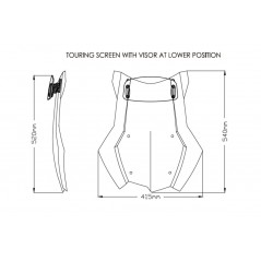 Windshield screen with visor  TOURING