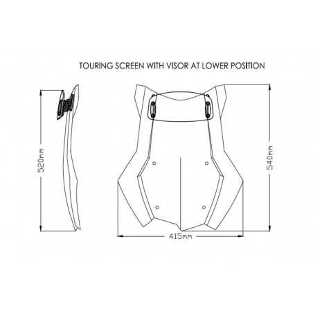 Windshield screen with visor TOURING
