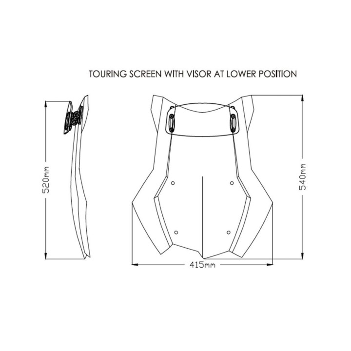 Windshield screen with visor  TOURING