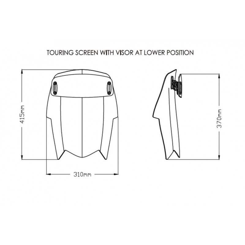 Windshield screen for motorcycle higher than the original  TOURING