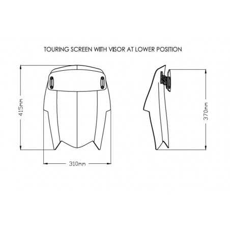 PUIG Cupula parabrisas pantalla para moto mas alta que la original TOURING 3728