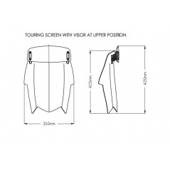 PUIG Cupula parabrisas pantalla para moto mas alta que la original TOURING 3728