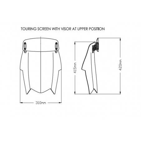 Windshield screen for motorcycle higher than the original TOURING