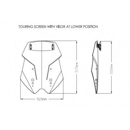 Windshield screen with visor TOURING