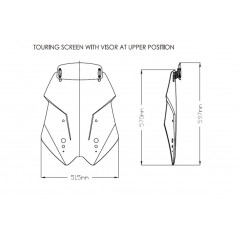 Windshield screen with visor  TOURING