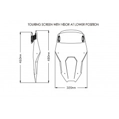 Windshield screen for motorcycle higher than the original  TOURING