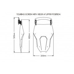 Windshield screen for motorcycle higher than the original  TOURING
