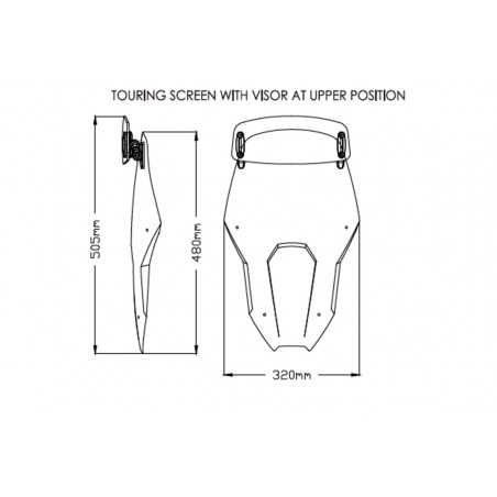 PUIG Cupula parabrisas pantalla para moto mas alta que la original TOURING 3819