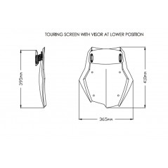 Windshield screen with visor  TOURING