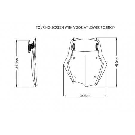Windshield screen with visor TOURING