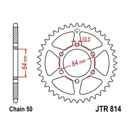 Rear sproket  814 steel 41 dientes