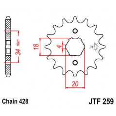 Gear  259 steel 13 dientes