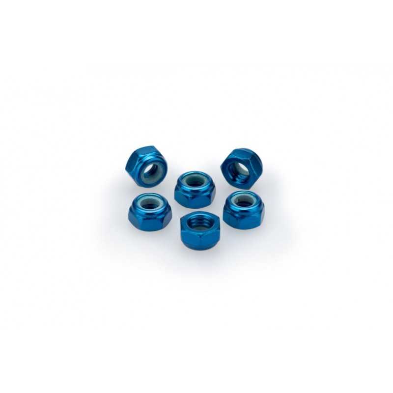 PUIG BLISTER PACK OF 6 NUTS IN ALUMINUM SELF-LOCKING BRAKE M5 0735